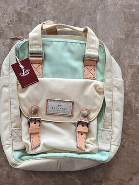 Doughnut Macaroon Mini Backpack in Green & White